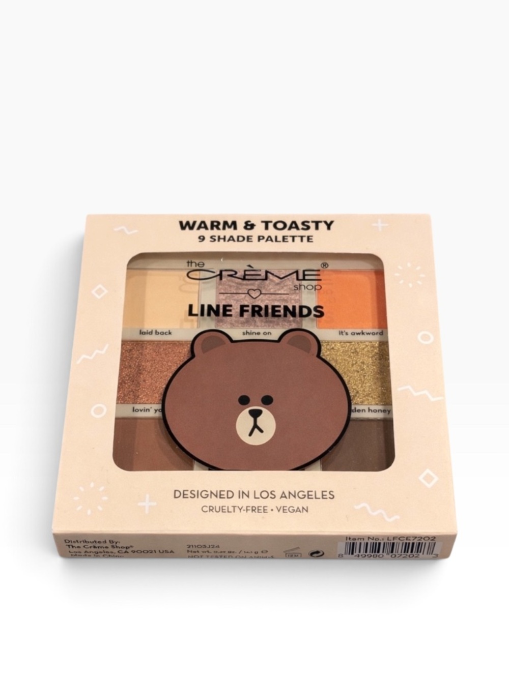 The Crème Shop Line Friends Warm & Toasty Eyeshadow Palette NWT